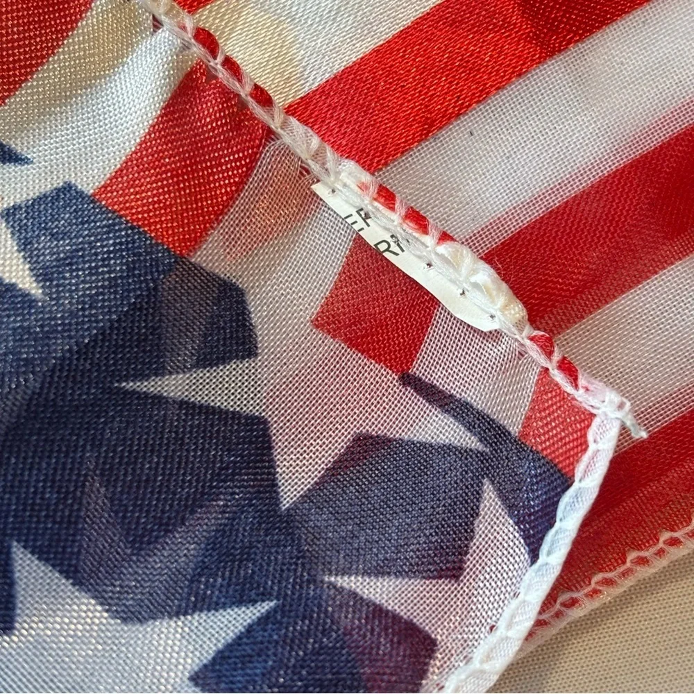 AMERICAN FLAG 🇺🇸 Fourth of July Sheer Scarf‎ 🧣 Red, White & Blue Scarf